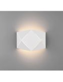 Aplique de pared LED geométrico ZANDOR 18cm blanco en una pared