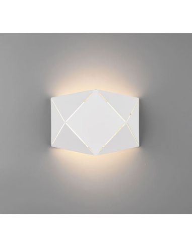 Aplique de pared LED geométrico ZANDOR 18cm blanco en una pared