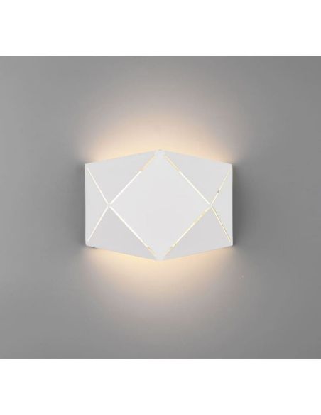 Aplique de pared LED geométrico ZANDOR 18cm blanco en una pared