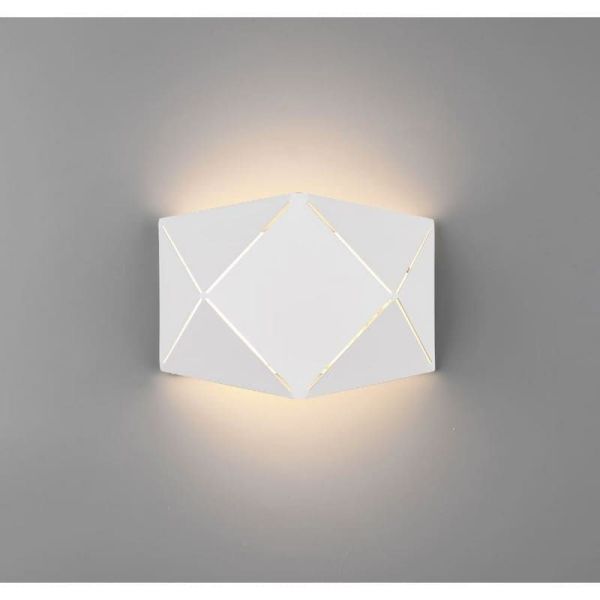 Aplique de pared LED geométrico ZANDOR 18cm blanco en una pared