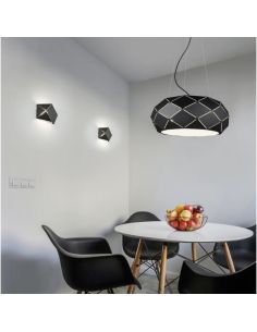 Aplique de pared LED geométrico ZANDOR 18cm blanco/negro| LeonLeds 2
