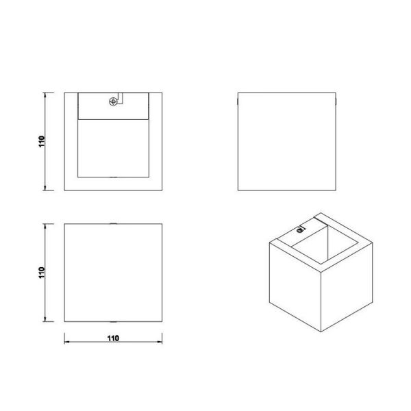 Fonction de mémoire de l'applique murale LED BRAD, mesures du produit d'éclairage vers le haut et vers le bas