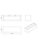 Aplique pared BRAD rectangular función memoria luz arriba-abajo medidas producto