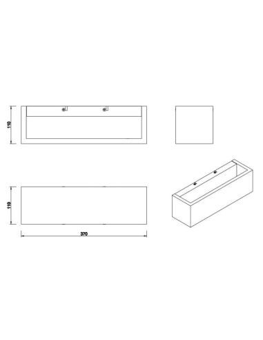 Aplique pared BRAD rectangular función memoria luz arriba-abajo medidas producto