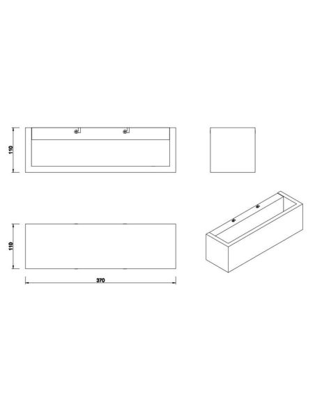 Aplique pared BRAD rectangular función memoria luz arriba-abajo medidas producto