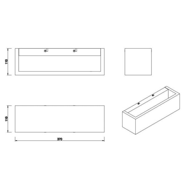 Applique murale rectangulaire BRAD fonction mémoire de lumière haut-bas mesures du produit