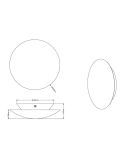 Aplique pared LED circular CHIROS acabado oro 22cm 8W medidas producto