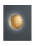 Aplique pared LED circular CHIROS acabado oro 22cm 8W detalle luz encendida