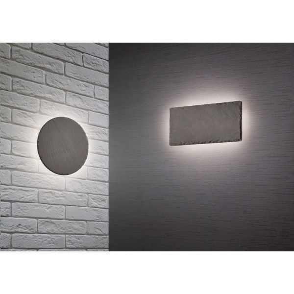 Aplique de pared LED efecto pizarra circular RAVEN IP20 detalle en pared