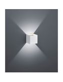 Aplique LED quadrado LOUIS 2 luzes para cima e para baixo detalhe de luz branca