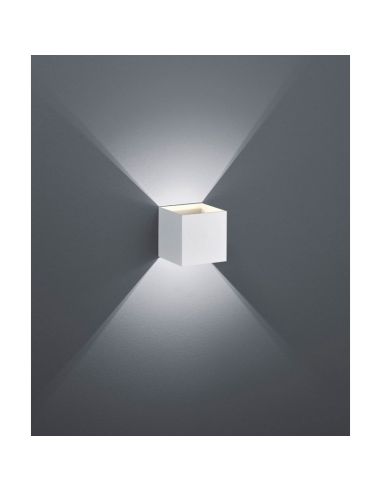 Aplique LED quadrado LOUIS 2 luzes para cima e para baixo detalhe de luz branca