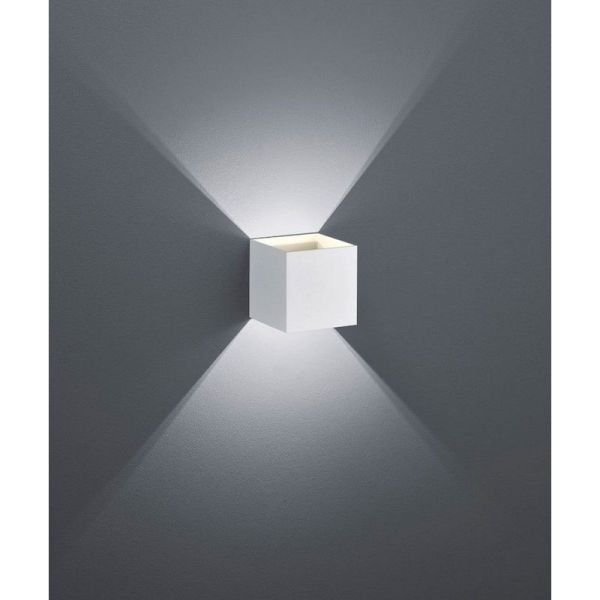 Aplique LED quadrado LOUIS 2 luzes para cima e para baixo detalhe de luz branca