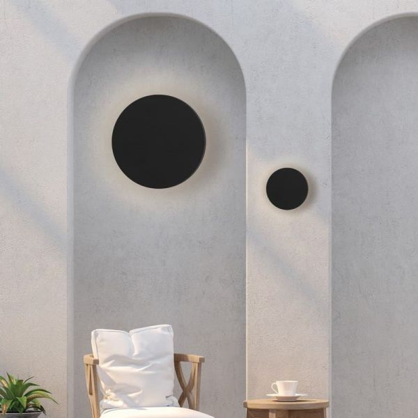 Applique murale extérieure LED COMBO Ø 20cm Blanc/Noir Texturé ou Or Technique, 10W 640lm, CRI90 CL.I IP65, Interrupteur à Gliss