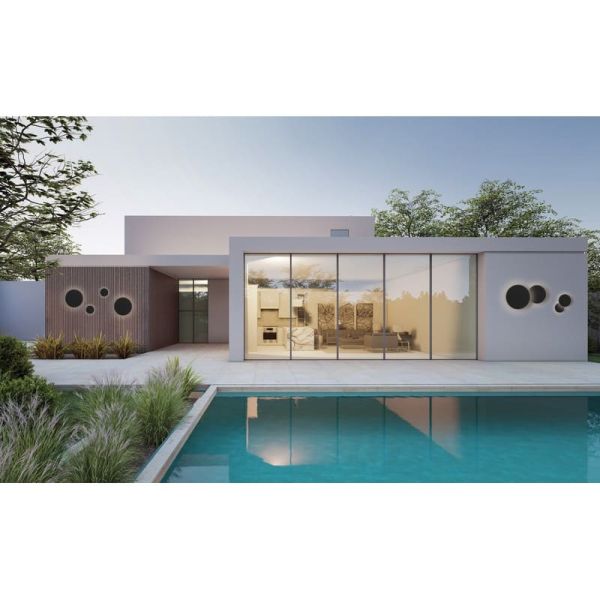 Aplique LED de exterior COMBO Ø 20cm Blanco/Negro Texturado u Oro Técnico, 10W 640lm, CRI90 CL.I IP65, 2700K-3000K Slide Switch