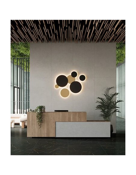 Applique murale extérieure LED COMBO Ø 20cm Blanc/Noir Texturé ou Or Technique, 10W 640lm, CRI90 CL.I IP65, Interrupteur à Gliss