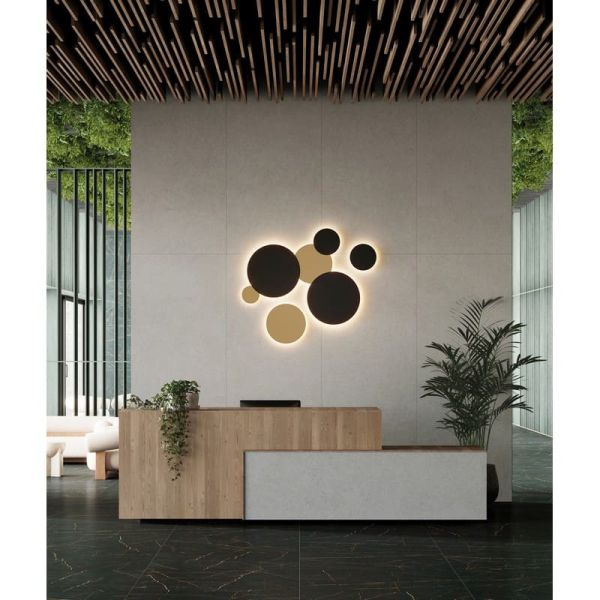 Aplique LED de exterior COMBO Ø 20cm Blanco/Negro Texturado u Oro Técnico, 10W 640lm, CRI90 CL.I IP65, 2700K-3000K Slide Switch