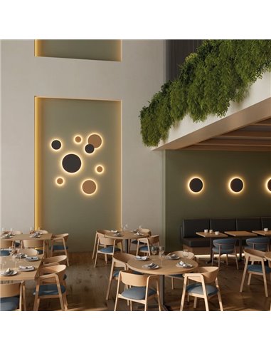 Applique murale extérieure LED COMBO Ø 20cm Blanc/Noir Texturé ou Or Technique, 10W 640lm, CRI90 CL.I IP65, Interrupteur à Gliss