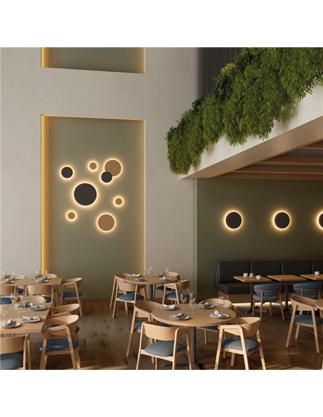 Aplique LED de exterior COMBO Ø 20cm Blanco/Negro Texturado u Oro Técnico, 10W 640lm, CRI90 CL.I IP65, 2700K-3000K Slide Switch