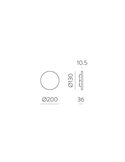 Aplique LED de exterior COMBO Ø 20cm Blanco/Negro Texturado u Oro Técnico, 10W 640lm, CRI90 CL.I IP65, 2700K-3000K Slide Switch