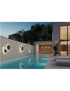 Applique d'extérieur LED COMBO Ø 30cm Blanc/Noir Texturé ou Or Technique, 11W 760lm, CRI90 CL.I IP65, Interrupteur à Glissière 2 2