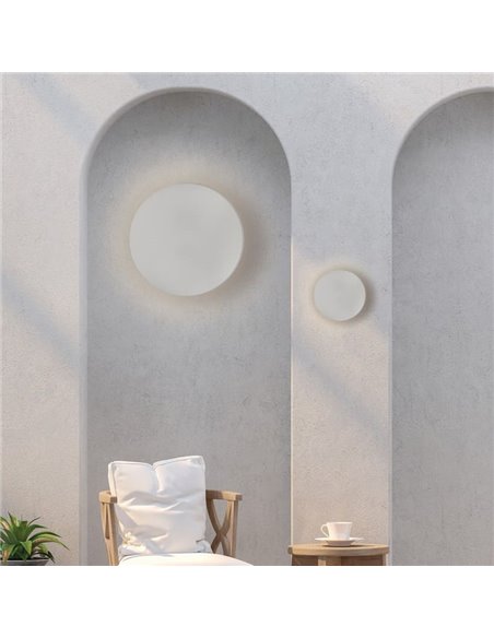 Aplique de pared LED exterior COMBO Ø 45cm Blanco/Negro Texturado u Oro Tecnico, 15W 1140lm, CRI90 CL.I IP65, 2700K-3000K Slide