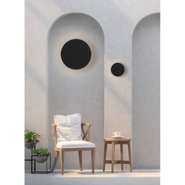 Aplique de pared LED exterior COMBO Ø 45cm Blanco/Negro Texturado u Oro Tecnico, 15W 1140lm, CRI90 CL.I IP65, 2700K-3000K Slide