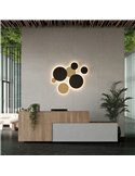 Aplique de pared LED exterior COMBO Ø 45cm Blanco/Negro Texturado u Oro Tecnico, 15W 1140lm, CRI90 CL.I IP65, 2700K-3000K Slide