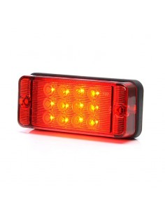 Piloto Antiniebla LED Rectangular Tapa Roja 12/24V Tulipa Roja luz Roja Homologado | LeonLeds