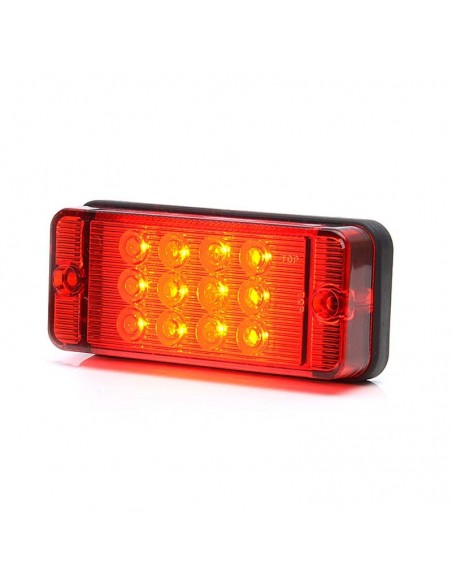 Piloto Antiniebla LED Rectangular Tapa Roja 12/24V Tulipa Roja luz Roja Homologado | LeonLeds