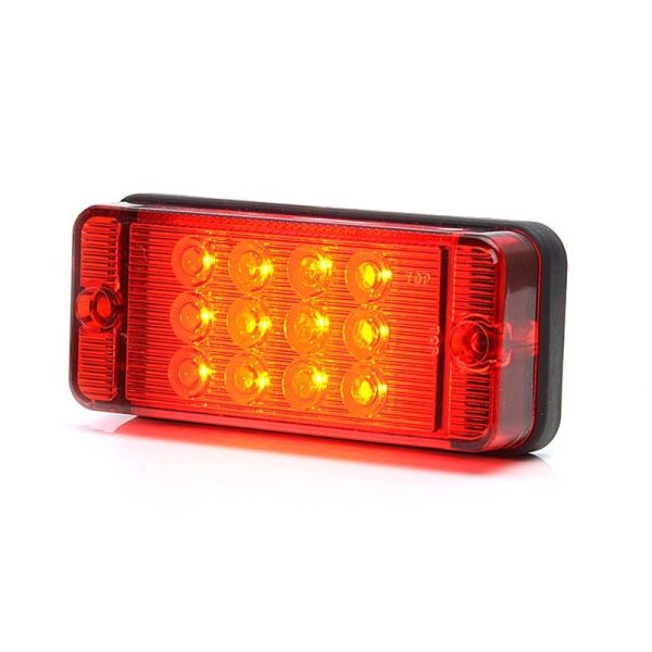 Piloto Antiniebla LED Rectangular Tapa Roja 12/24V Tulipa Roja luz Roja Homologado | LeonLeds