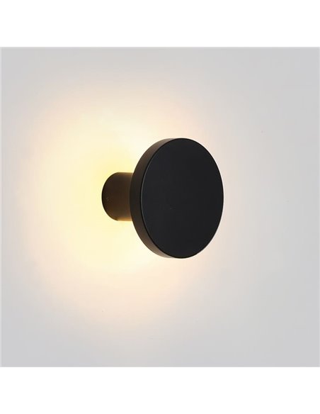 CORVUS Applique murale à éclairage indirect Noir Texturé, 7,5W 3000K 675lm, CRI90 CL.I IP54, LED intégrée