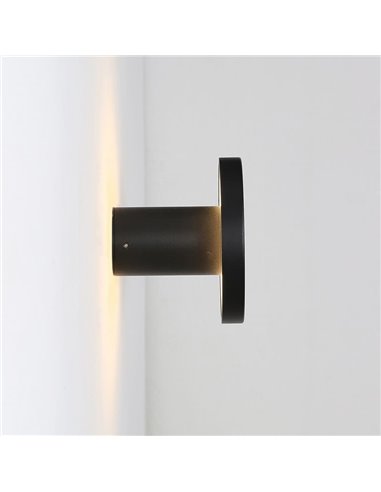 Aplique de luz indirecta CORVUS Negro Texturado, 7.5W 3000K 675lm, CRI90 CL.I IP54, LED integrado