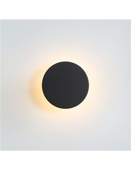 CORVUS Applique murale à éclairage indirect Noir Texturé, 7,5W 3000K 675lm, CRI90 CL.I IP54, LED intégrée