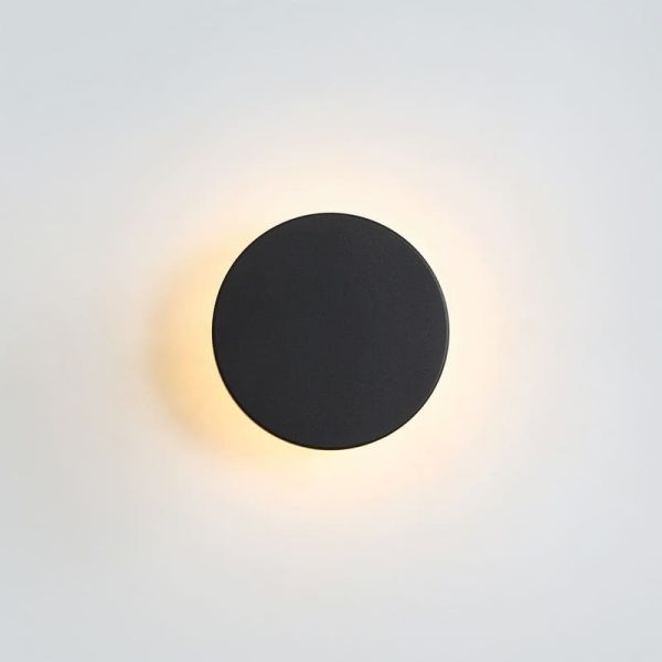 Aplique CORVUS preto texturizado com luz indireta, 7,5W 3000K 675lm, CRI90 CL.I IP54, LED integrado