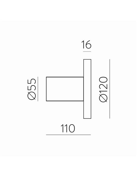 Aplique CORVUS preto texturizado com luz indireta, 7,5W 3000K 675lm, CRI90 CL.I IP54, LED integrado