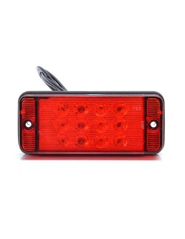 Piloto Antiniebla LED Rectangular Tapa Roja 12/24V Tulipa Roja luz Roja Homologado | LeonLeds