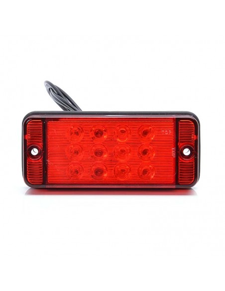 Piloto Antiniebla LED Rectangular Tapa Roja 12/24V Tulipa Roja luz Roja Homologado | LeonLeds
