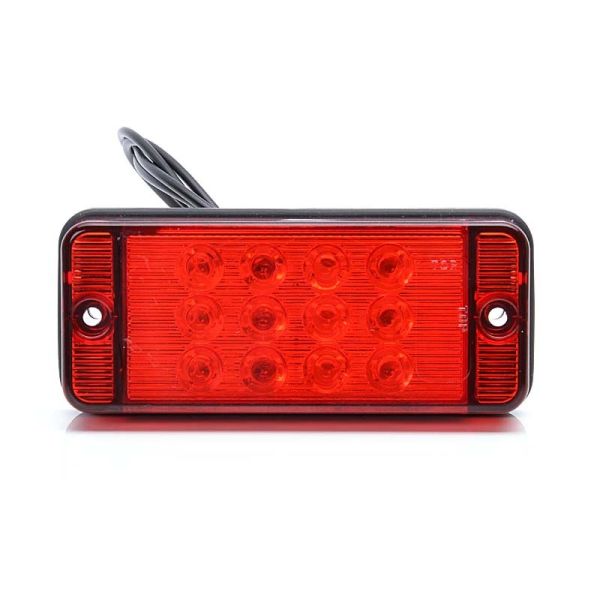 Piloto Antiniebla LED Rectangular Tapa Roja 12/24V Tulipa Roja luz Roja Homologado | LeonLeds