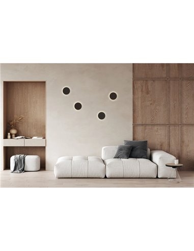 CORVUS Applique murale à éclairage indirect Noir Texturé, 7,5W 3000K 675lm, CRI90 CL.I IP54, LED intégrée