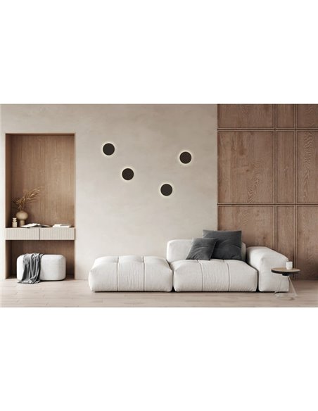 CORVUS Applique murale à éclairage indirect Noir Texturé, 7,5W 3000K 675lm, CRI90 CL.I IP54, LED intégrée