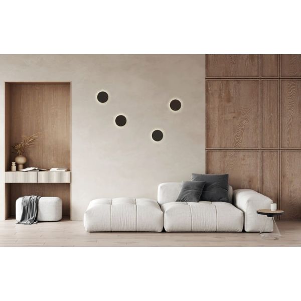 CORVUS Applique murale à éclairage indirect Noir Texturé, 7,5W 3000K 675lm, CRI90 CL.I IP54, LED intégrée