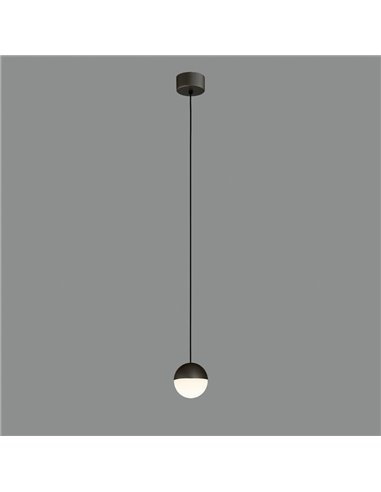 CUSTO Lampe à Suspension LED Noir Texturé/Or Technique et Opale, 5W 370lm, Interrupteur à Glissière 2700K-3000K, CRI90 CL.I