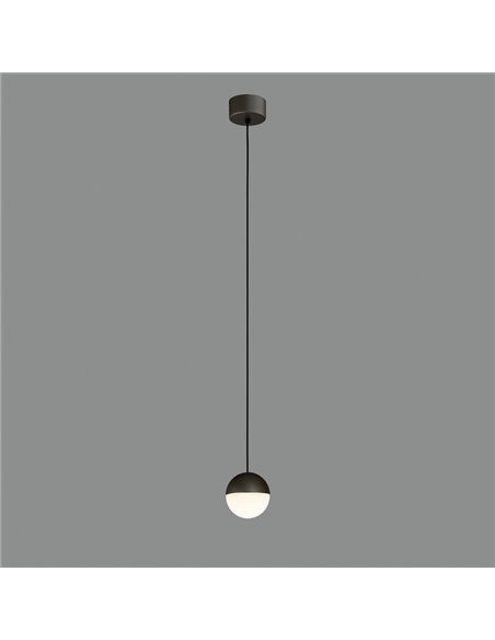 Lámpara Colgante LED CUSTO Negro Texturado/Oro Tecnico y Opal, 5W 370lm, 2700K-3000K Slide Switch, CRI90 CL.I