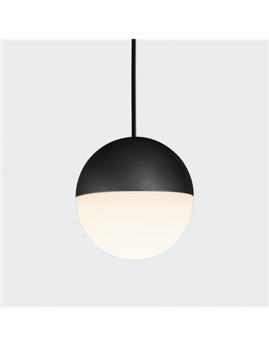CUSTO Lampe à Suspension LED Noir Texturé/Or Technique et Opale, 5W 370lm, Interrupteur à Glissière 2700K-3000K, CRI90 CL.I