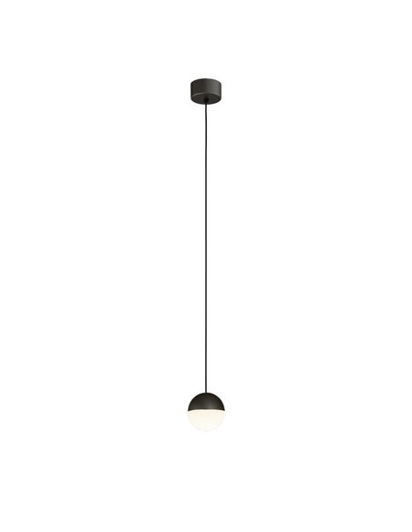 Candeeiro suspenso LED CUSTO texturizado preto/dourado técnico e opala, 5W 370lm, interruptor deslizante 2700K-3000K, CRI90 CL.I