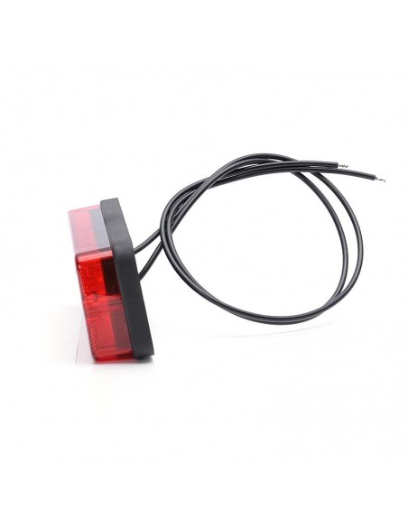 Farol de neblina LED retangular, tampa vermelha, 12/24 V, lente vermelha, homologado, luz vermelha | LeonLeds