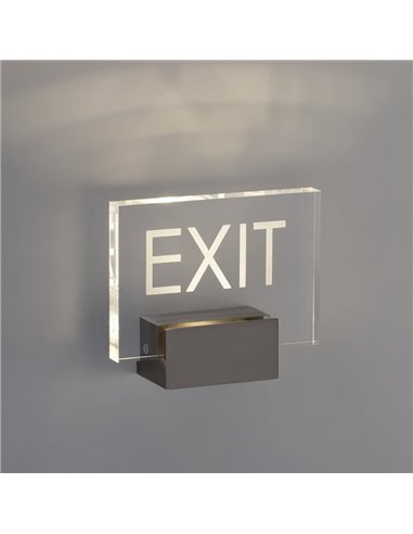 CUSTOM Aplique/Suporte com Luz para informação metacrilato Níquel Mate, LED 2W 3000K 315lm, CRI90 CL.I, LED integrado [LOW