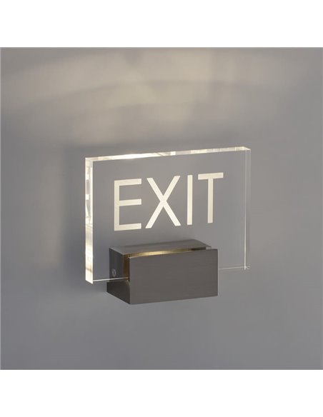 CUSTOM Aplique/Suporte com Luz para informação metacrilato Níquel Mate, LED 2W 3000K 315lm, CRI90 CL.I, LED integrado [LOW