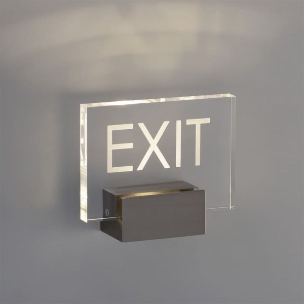 CUSTOM Applique/Support avec Lumière pour information méthacrylate Nickel Mat, LED 2W 3000K 315lm, CRI90 CL.I, LED intégrée [BAS