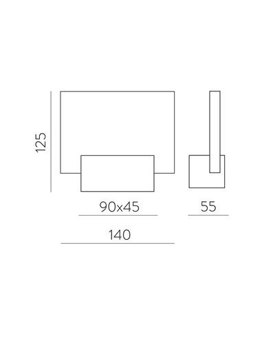CUSTOM Applique/Support avec Lumière pour information méthacrylate Nickel Mat, LED 2W 3000K 315lm, CRI90 CL.I, LED intégrée [BAS
